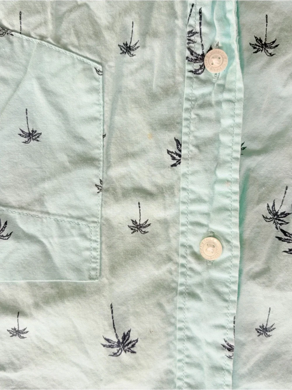 J. Crew Coral Floral & Light Blue Palm Short-Sleeve Button Shirts